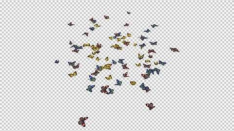 Butterflies - Colorful Swarm - Resizable Loop - 4K
