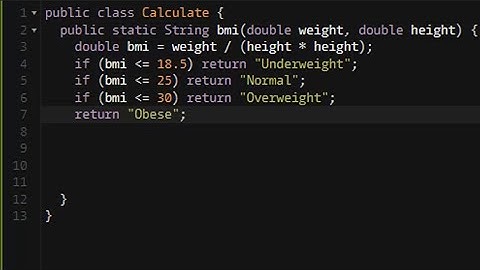 Java - Calculate BMI | Codewars 8KYU