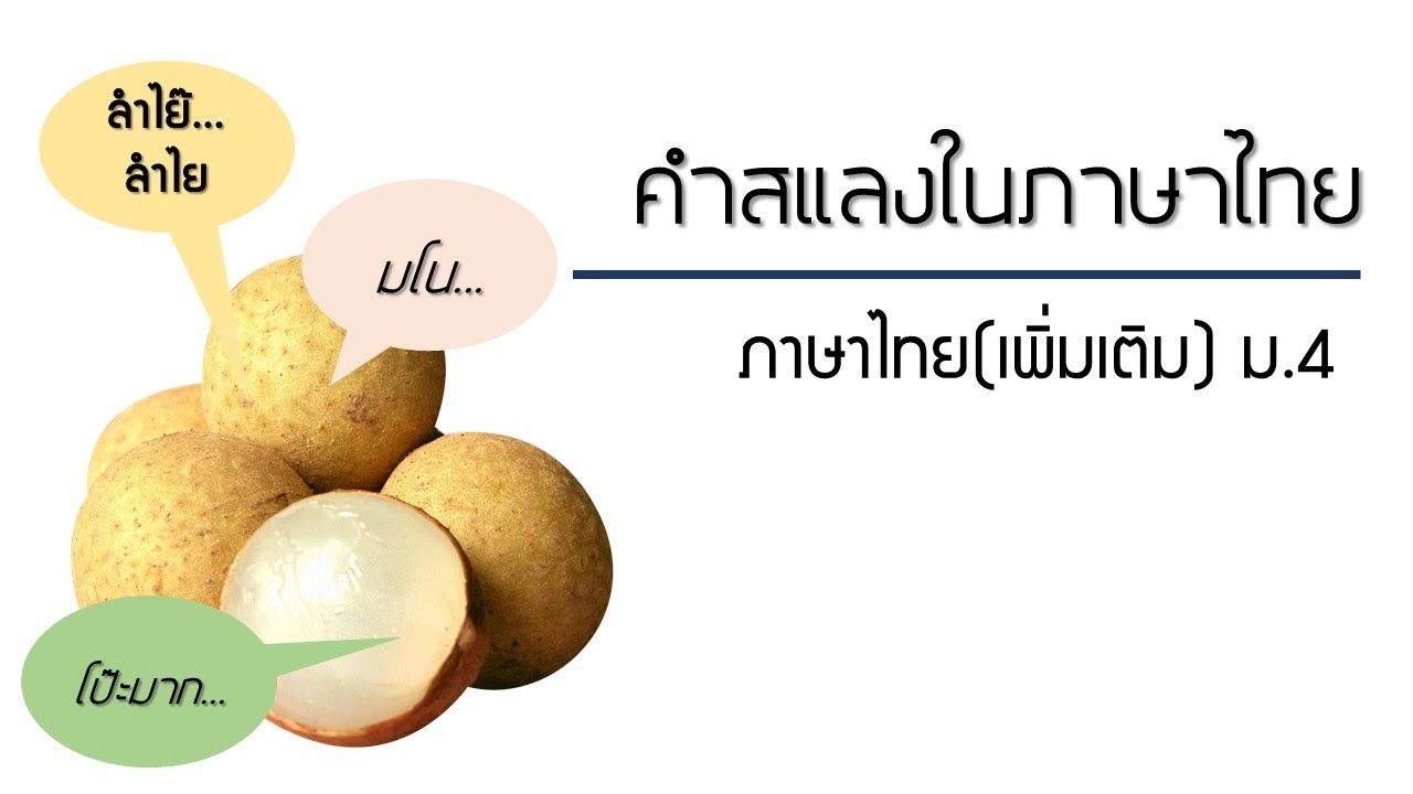 ภาษาไทย ม.4 (เพิ่มเติม) I สำนวนไทย-คำสแลง