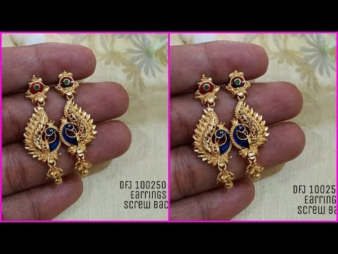 Cute Earrings  Collection || 1 Gram Gold Dialy Wear Studs And Earrings With Price