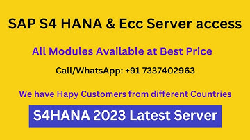 SAP S4 HANA 2023 latest Server & ECC Access at Best Price || SAP S4 HANA Server Access
