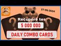 5 000 000 de jetons Hamster 🐹 KOMBAT. Daily Combo