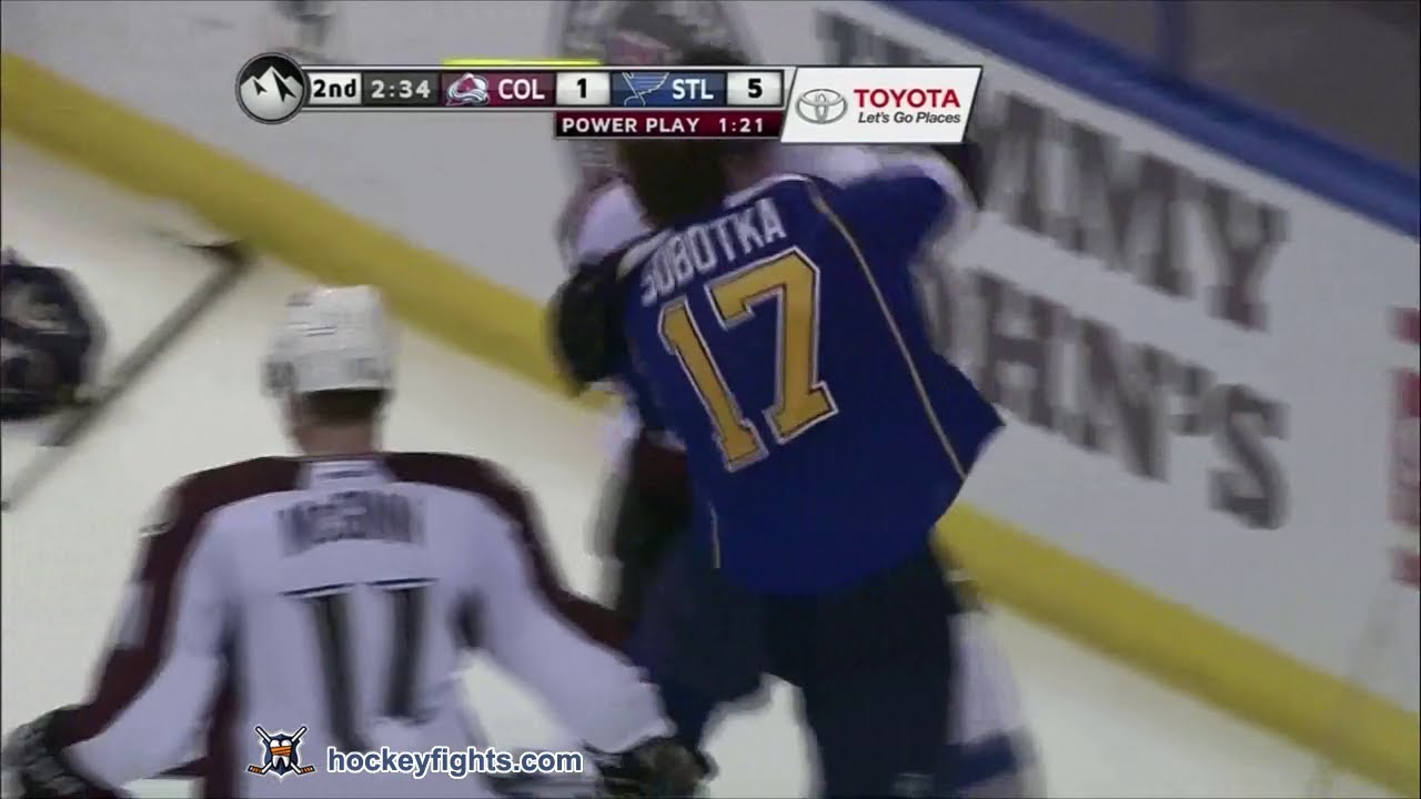 2/18/13: Avalanche's Matt Duchene scores after being a mile offside vs.  Predators 