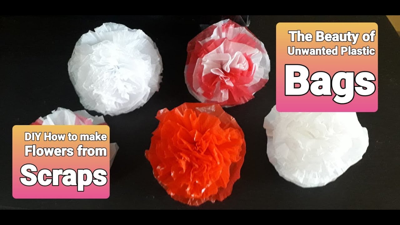 DIY How to Make Flowers out of Plastic Bags YouTube
