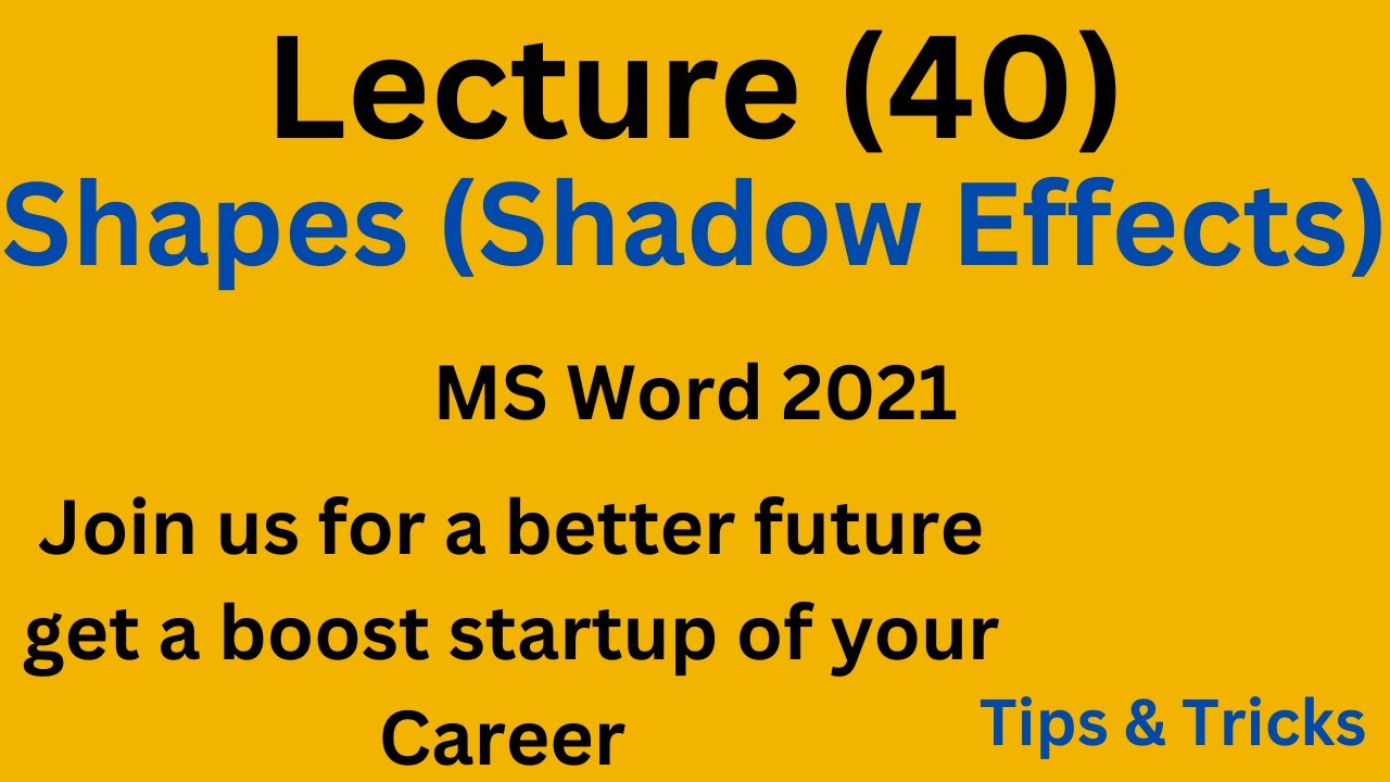 Shadow Effect In Word Applying Shadow Effect in MS Word 2021 - YouTube