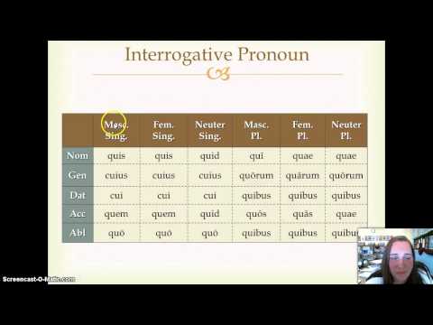 Ch. 19: Interrogative Pronouns and Adjectives