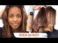 how to refresh NATURAL, SILK PRESS with DRY SHAMPOO!!