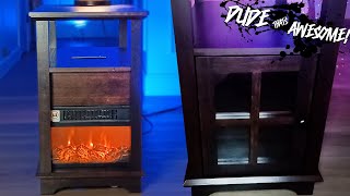 Electric Fireplace End Table w/ Charging Station - Installation & Review