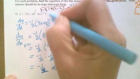 11.1 NOTES Slope and Equation of a Tangent Line (part 2) Video 7 -10