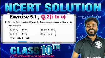 Class 10 Maths Ex 5.1 Q2 (i to v) | Arithmetic Progression | NCERT 2025 | Vidya Mahal
