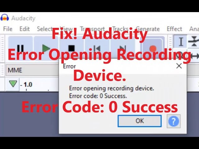 Record ошибка 59. Error Opening recording Media. Error opening device