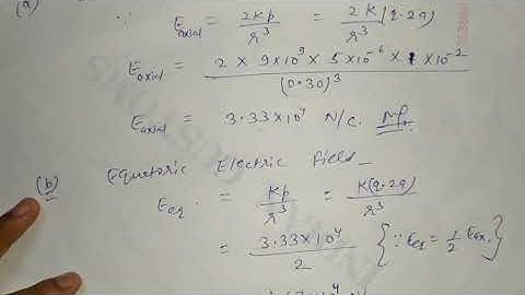 Question on Electric Field due to Electric Dipole for class 12th by Sapna Agarwal