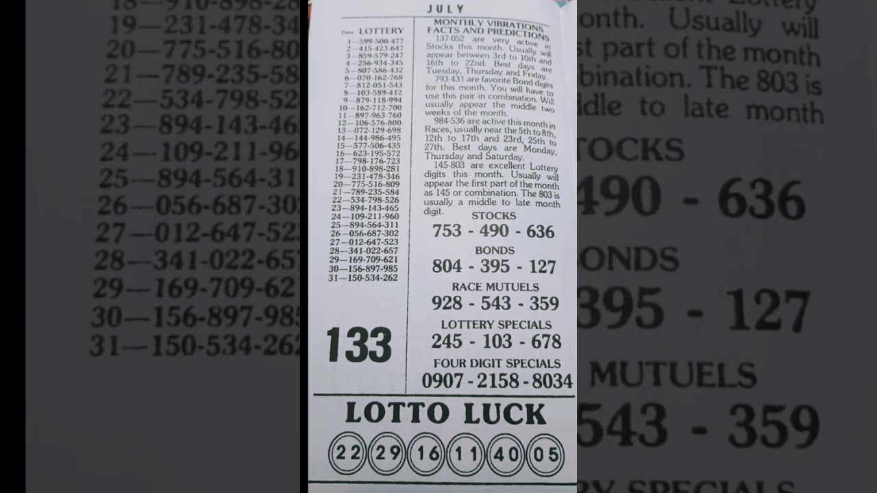 Lottery Sheets From The Streets 07 15 25
