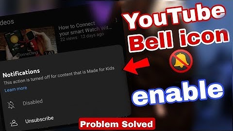 YouTube bell icon disable | How to enable bell icon of your Chennal|Made for kids ? Problem solved