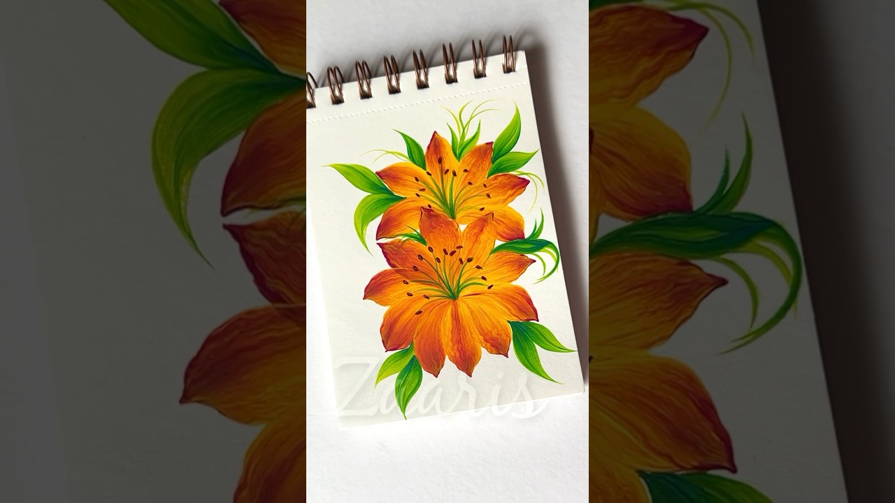 🌼🎉💯❤️✨ Lets paint some easy flowers using a round brush and acrylic paints 🎨❤️🌺💛🌿 