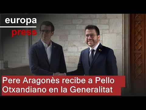 Pere Aragonès recibe a Pello Otxandiano en la Generalitat