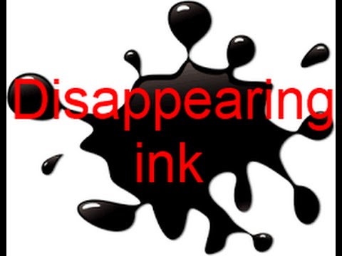 Video: How To Make Disappearing Ink