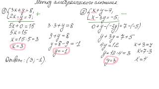 Метод алгебраического сложения 7 класс