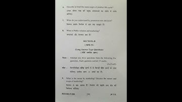 Marketing Management | B.Com Hons 4th semester | Kumaun University | Question paper 2024