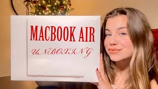 UNBOXING MY NEW MACBOOK AIR M2 CHIP!| unboxing, set up, customizing| 2022
