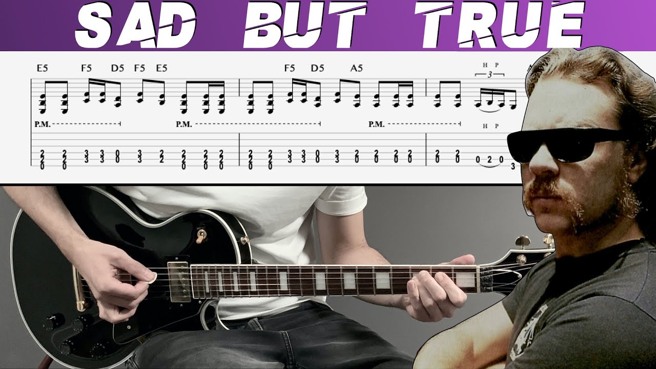 METALLICA - SAD BUT TRUE (Guitar cover with TAB | Lesson)