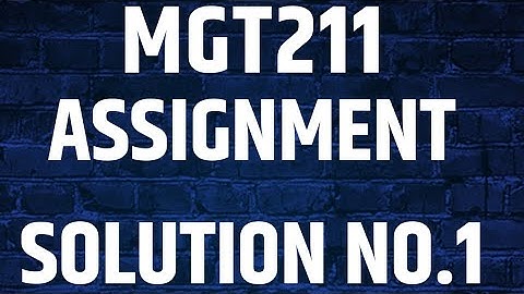 MGT211 ASSIGNMENT No 1 Solution 2023
