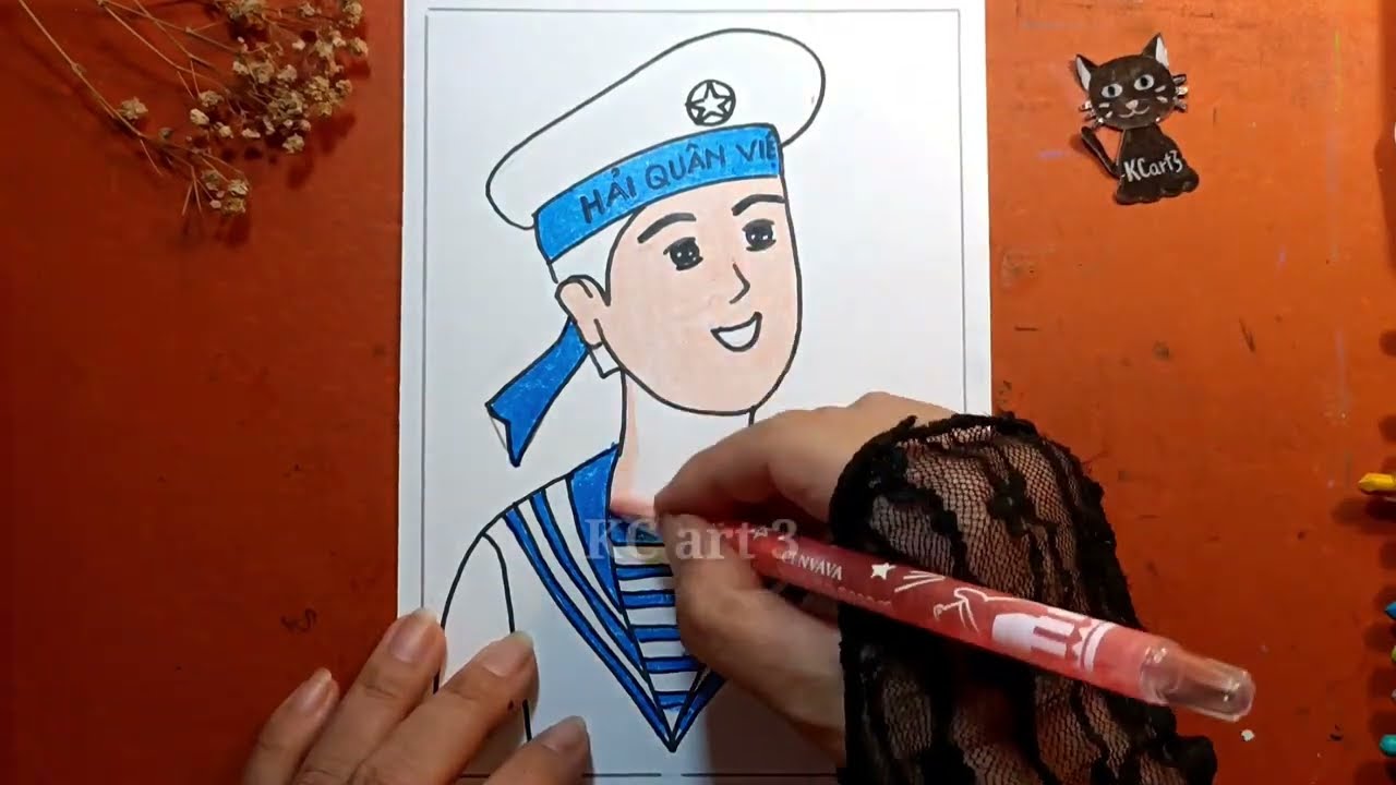Kcart3_Vẽ CHÂN DUNG BỘ ĐỘI Hải Quân | Vẽ tranh lực... - youtube