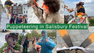 Puppeteering a huge penguin for Salisbury Arts Festival 2024