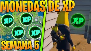 UBICACIÓN DE TODAS LAS MONEDAS DE XP VERDES DE LA SEMANA 5 | Monedas de Experiencia / Monedas de PE