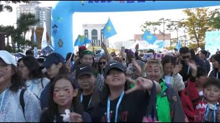 Казахстанские флаги появились в центре Сеула