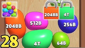 Blob Merge 3dGameplay Walkthrough Part 28 - Unlock 2048B-4T All Max levels (Android, iOS)