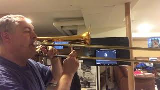 E Major scale in thirds for trombone