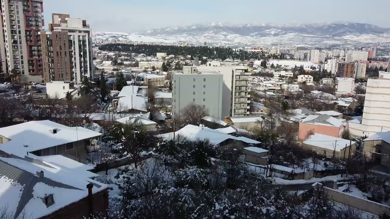 Tbilisi New Year Snow Zedazeni Drone View
