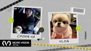 Chung Ha 청하 L Vlog L 볼륨 더(듬)Dj🫣아란이랑 출근🐶❤️