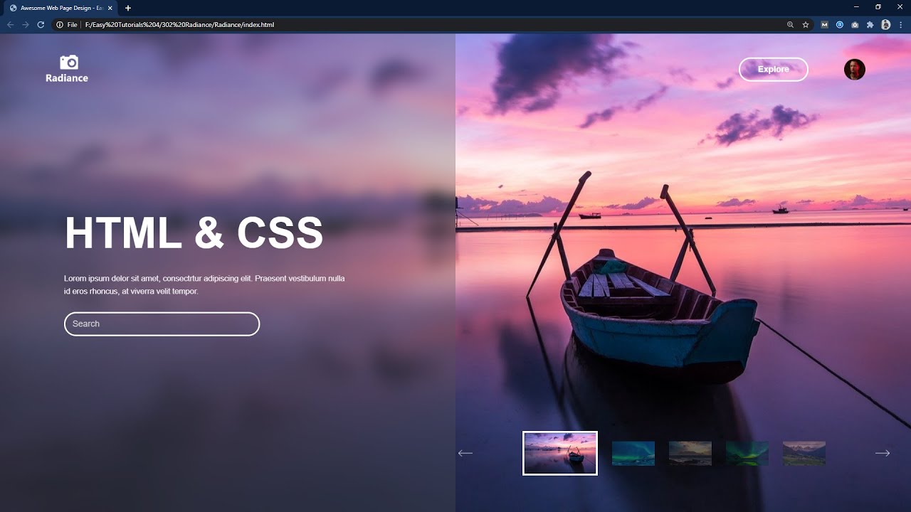 How to Make a Website with Dynamic Images using HTML, CSS and JavaScript