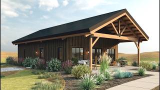 The Armstrong 2442 - Post and Beam Home Rendering