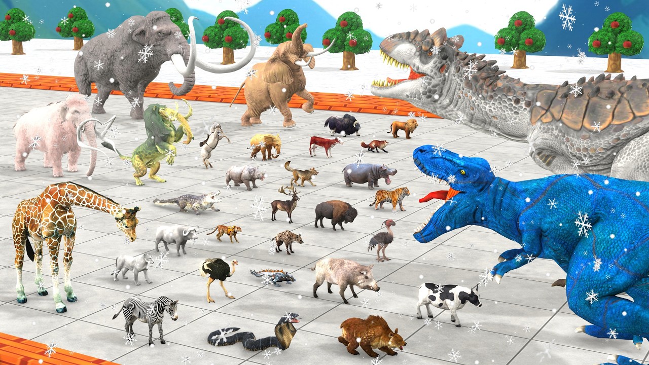 The Ultimate Battle 44 Wild Animals vs GIGA T REX Dinosaur Epic Battle ...