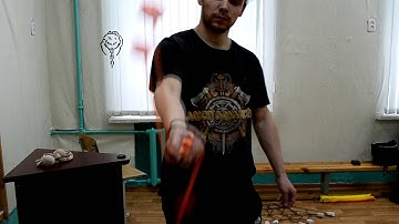 1 Beat Spin and Wrap transition for 2 poi in one hand