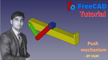 FreeCAD Tutorial : How to make a Push mechanism || By Vijay #freecad #cad #3dmodeling #design