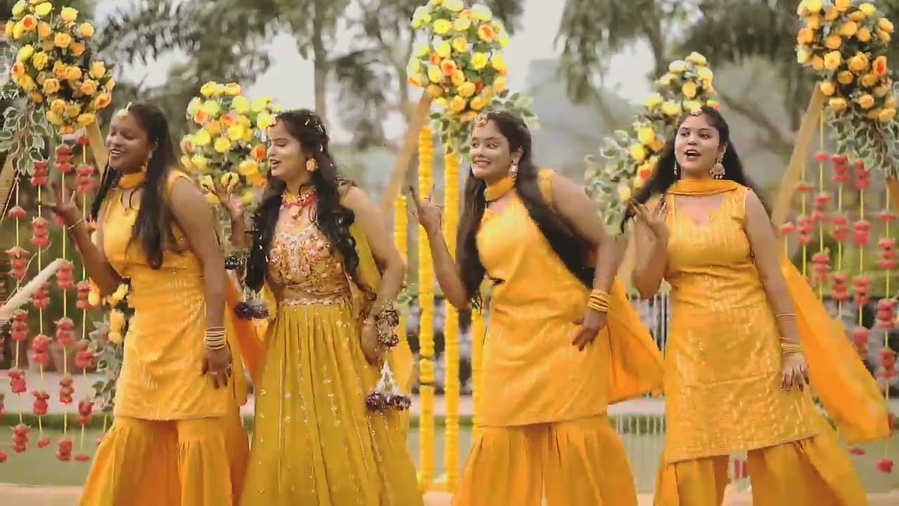 Haldi dance performance by bride and Brides teamsister dance in haldisong for haldi dance