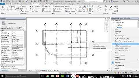 Tự học Revit Structure Bài 27 Hướng dẫn 3 chế độ Duplicate View trong Revit