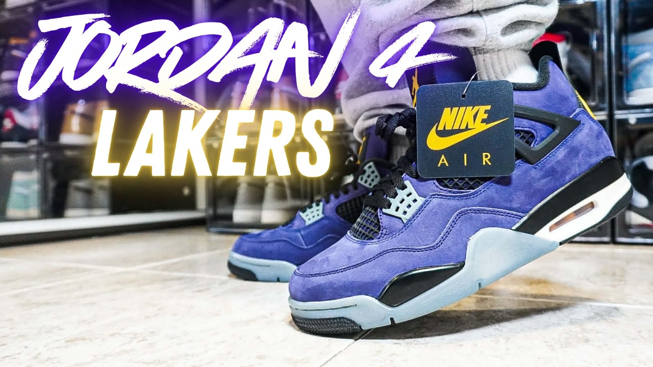 Brand New Ds Jordan Retro 4 Laker Size 12 and 13 Men\'s. The Air Jordan 4  main image 2