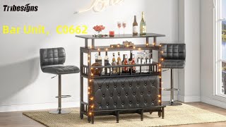 Tribesigns Bar Unit For Liquor Home Entertainment Bar With Storage And Footrest Hoga C0662