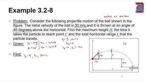Conceptual Dynamics Example Problem 3.2-8: Projectile Motion