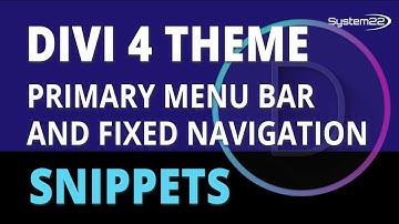 Divi 4 Snippets Primary Menu Bar And Fixed Navigation 😎