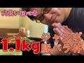 【大食い初心者】【ノーカット】ジャンボ豚バラ丼1.1kgの完食に挑戦！【がっつり亭】