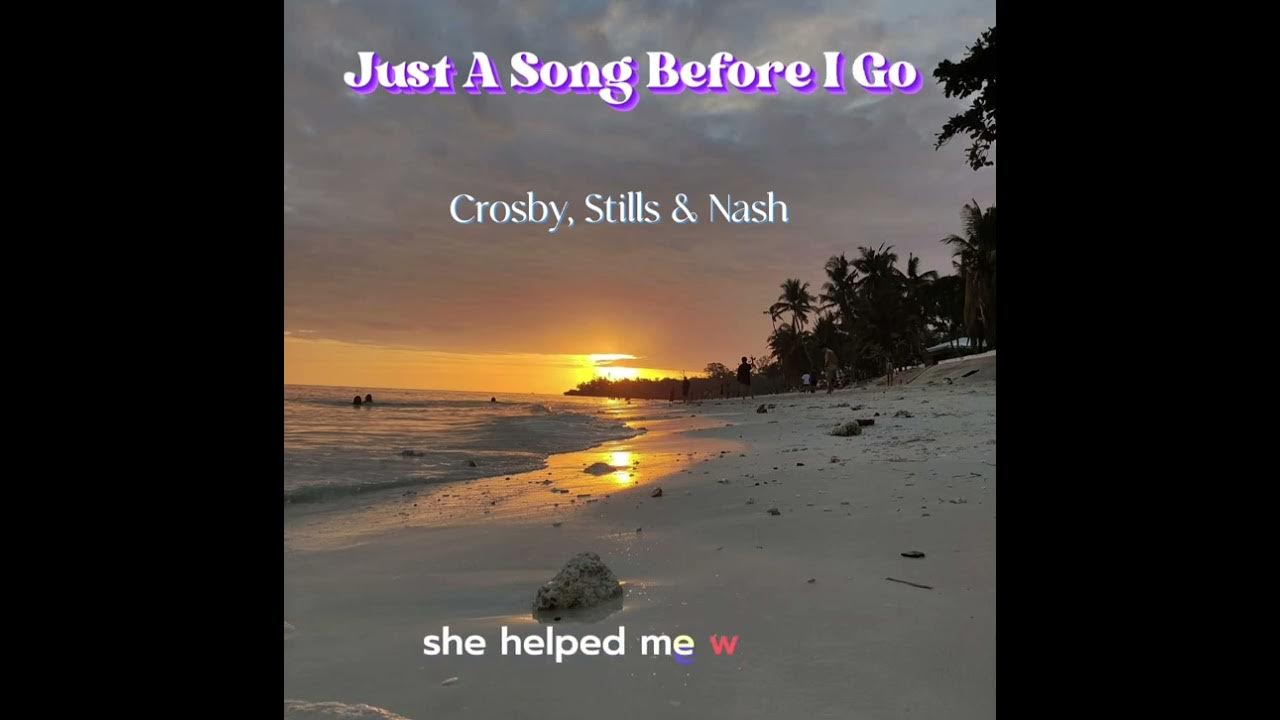 Just A Song Before I Go Lyrics Just A Song Before I Go by Crosby, Stills & Nash - YouTube