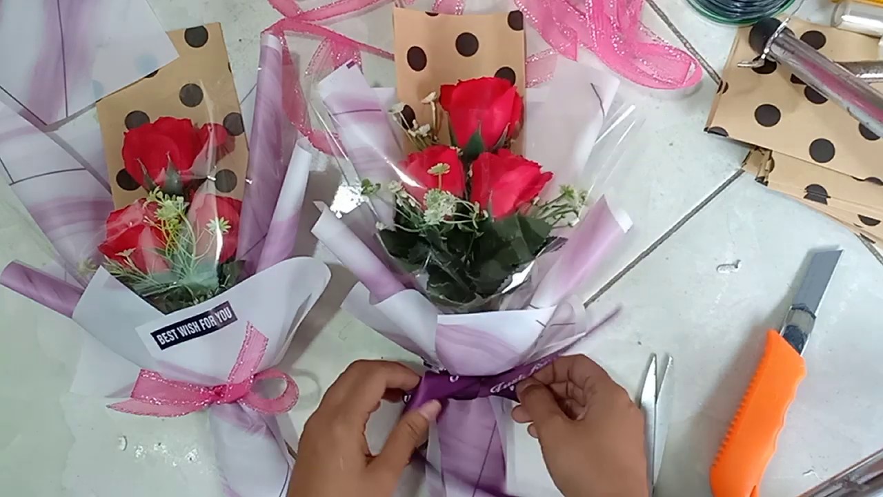Cách Bó Hoa Hồng 3 Bông | How To Bouquet With 3 Flowers | Shop Hoa Rose  Love | Diy - Youtube