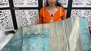 Pure Handloom Paper Silk Saree Vt Zari Weaving Floral Design Alover Sarees 3850Fs 9182169924
