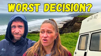 STORM HITS Our Vanlife Clifftop Park Up Cornwall